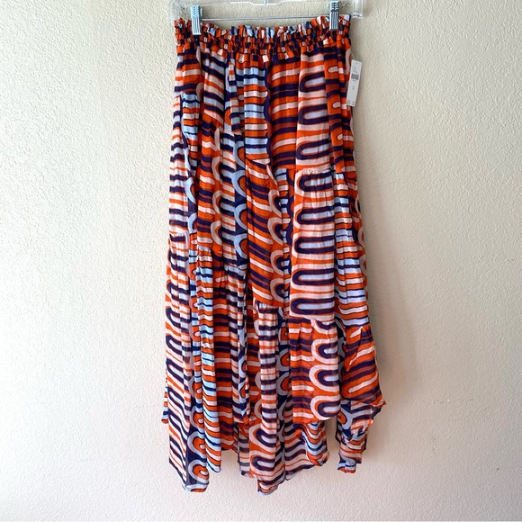 Anthropologie Flowy Abstract Midi Skirt - Picture 2 of 11